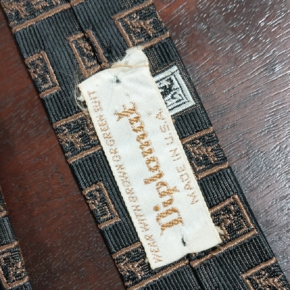 Vintage Diplomat Black and Brown Patterned Tie